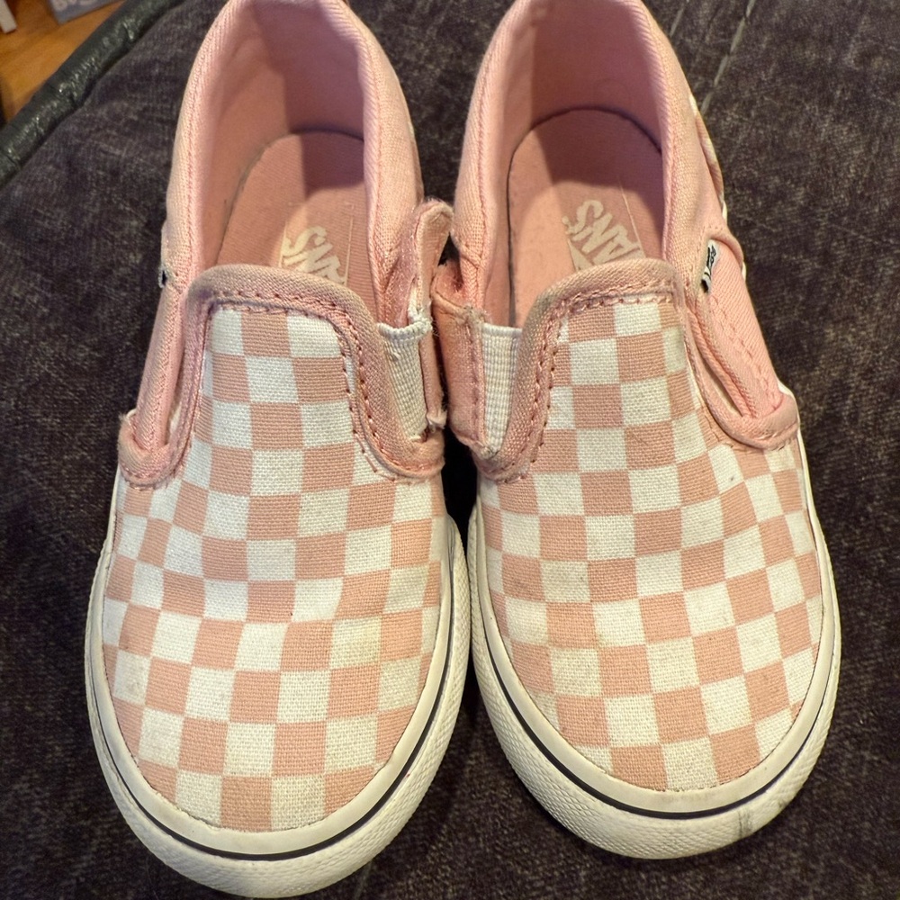 Pink Toddler Checkered Vans